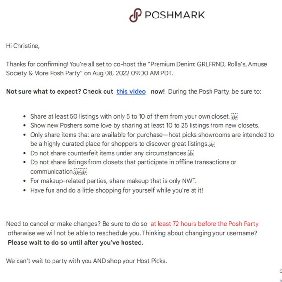 Thanks Everyone! Happy Poshing! "Best in Jeans Posh Party" on Sep 25, 2022 - Picture 5 of 8